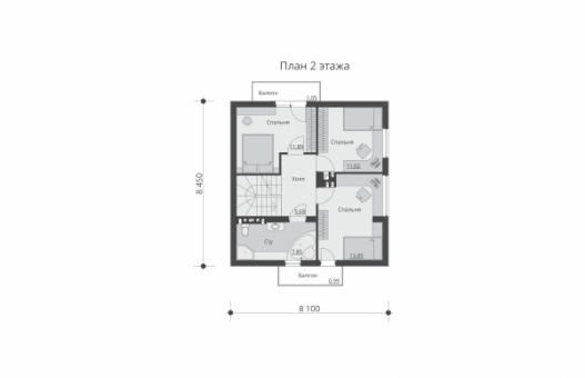 Проект компактного двухэтажного дома